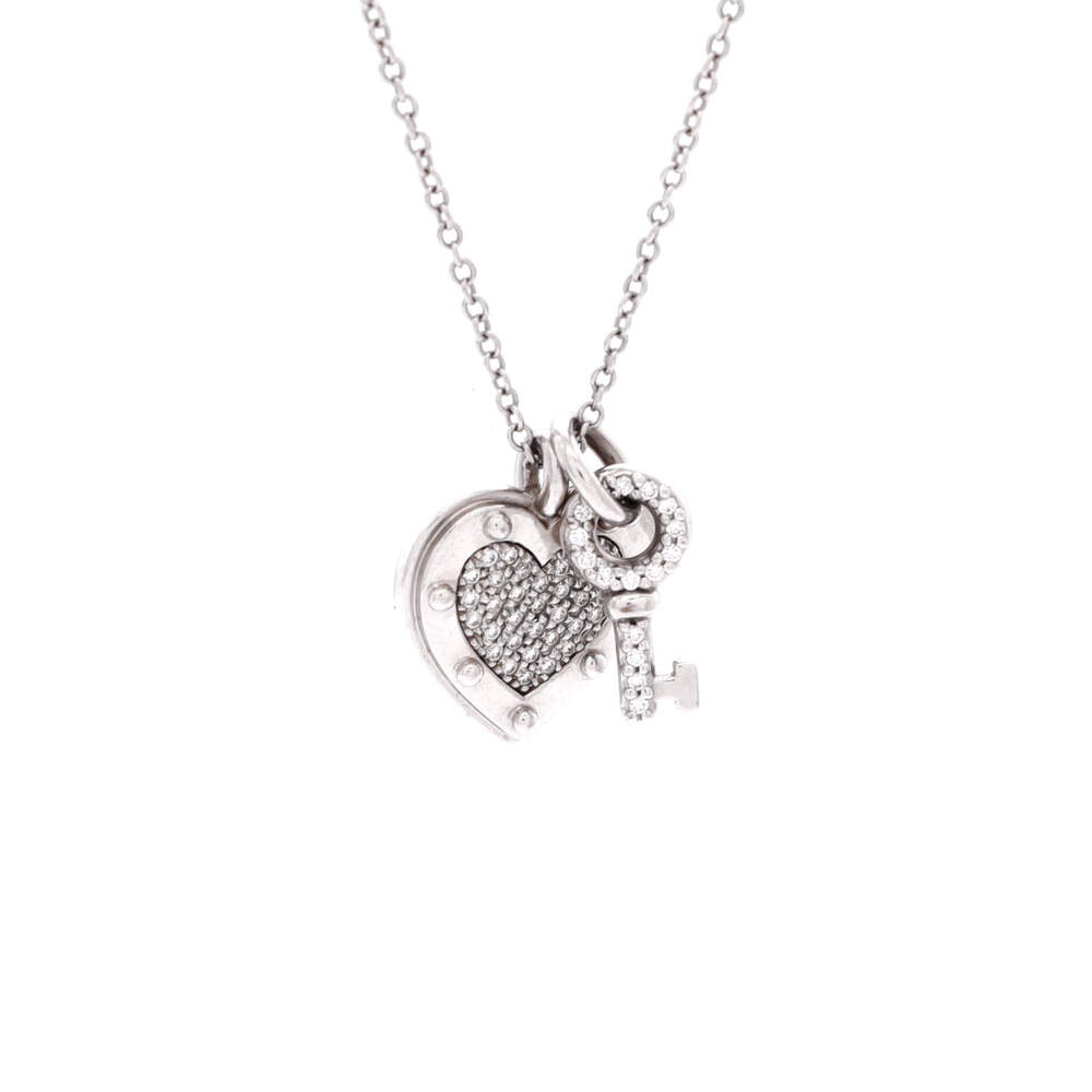 Tiffany & Co. Return to Tiffany Love Heart Tag and Key Charm Pendant Necklace